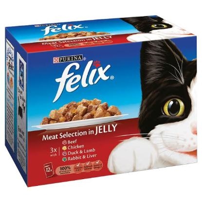 Picture of Felix Cat Pouches Farm in jelly 100g 12 Pouches